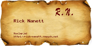 Rick Nanett névjegykártya